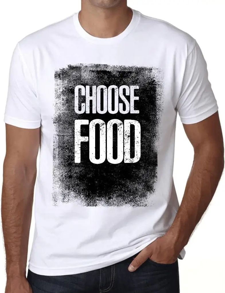 Herren Grafik T-Shirt Lebensmittel auswählen – Choose Food – Öko-Verantwortlich Vintage Jahrgang Kurzarm Lustige Druck Geburtstag Geschenk Mann