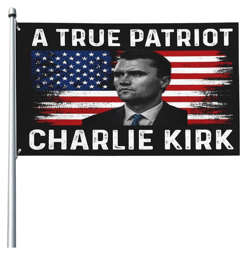 RIP Charlie Kirk Flagge – Eine wahrhaft patriotische Gedenkflagge, 90 x 150 cm, doppelseitig, für den Außenbereich, geeignet für Garten, Terra...