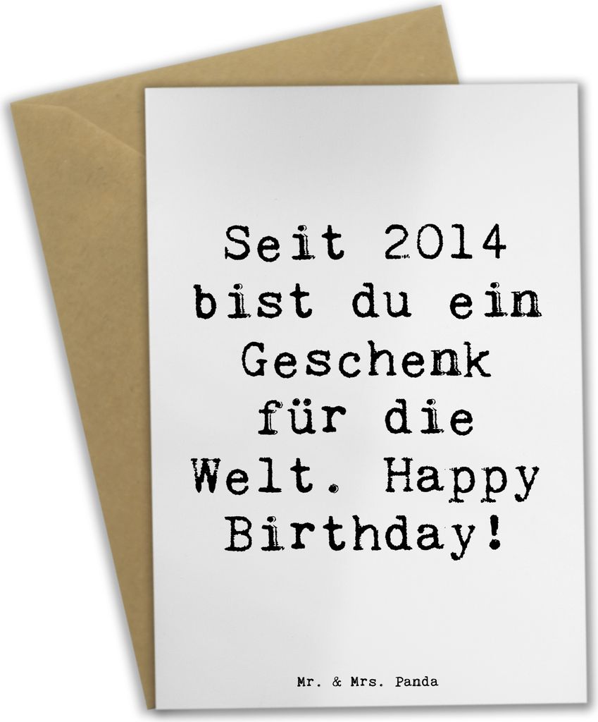 Mr. & Mrs. Panda Glückwunschkarte Spruch 2014 Geburtstag Geschenk - Weiß - Happy Birthday, dankeskarten, weihnachtskarten, für die Welt, Geburts...
