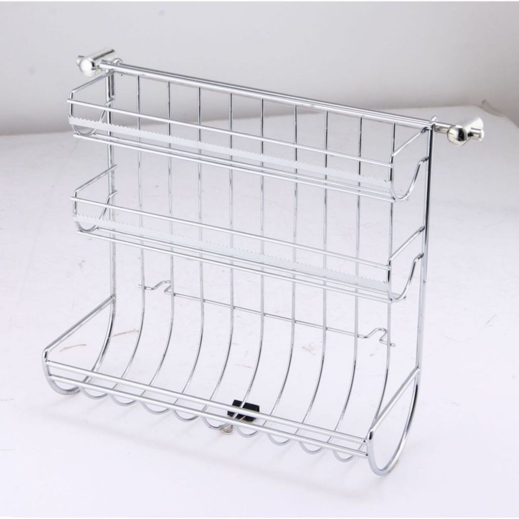 Novaliv 1x Küchenleiste Halterung mit Rollenhalter 31x33x17cm Küchenrollenhalter Hängeleiste Relingsystem und Küchenutensilienhalter für eine ...