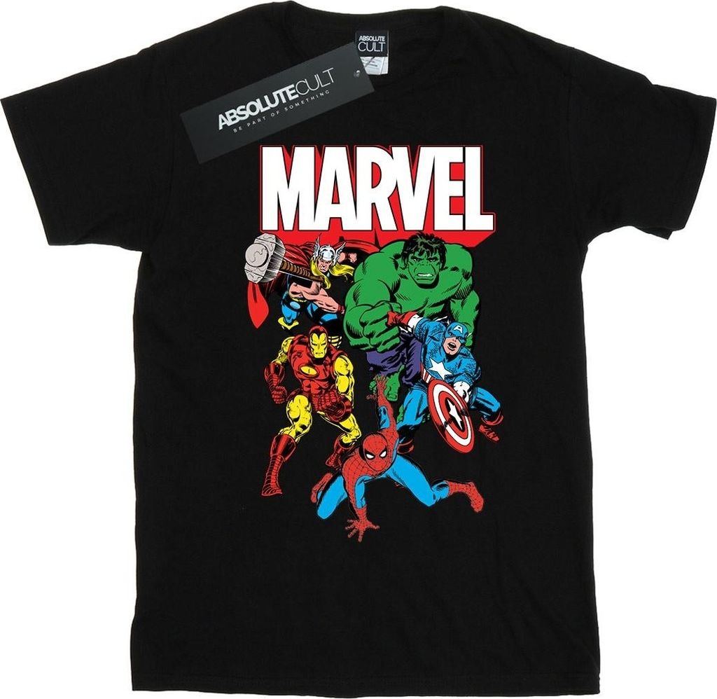 Marvel - "Hero Group" T-Shirt für Damen BI1522 (3XL) (Schwarz)