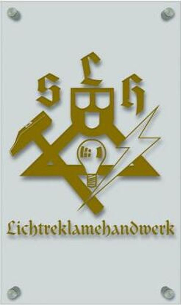 Zunftschild Handwerkerschild - Lichtreklamehandwerk - beschriftet auf edler Acryl-Kunststoff-Platte – 309447 Color - gold