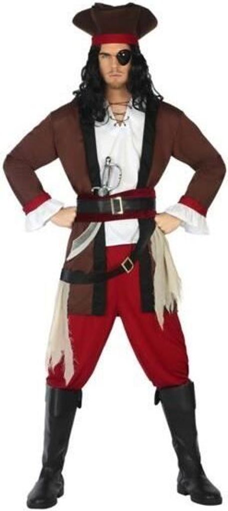 Atosa Piratenkostüm Rot M-L Kinder Rot M-L