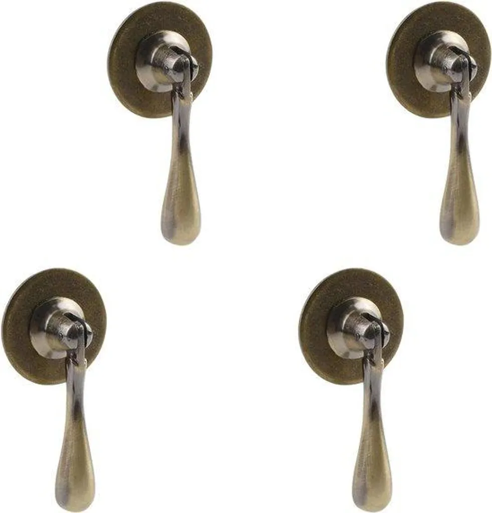Lot de 4 poignées en alliage de zinc bronze vert fixation adhésive