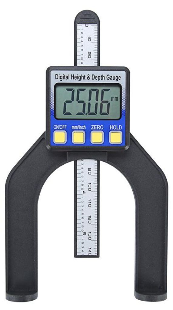 KATSU Digitaler Tiefenmesser 0-80 mm, digitales Höhen- und Tiefenmessgerät für Fräsen, Oberfräsen, Tischkreissägen und Holzbearbeitung – Gr...