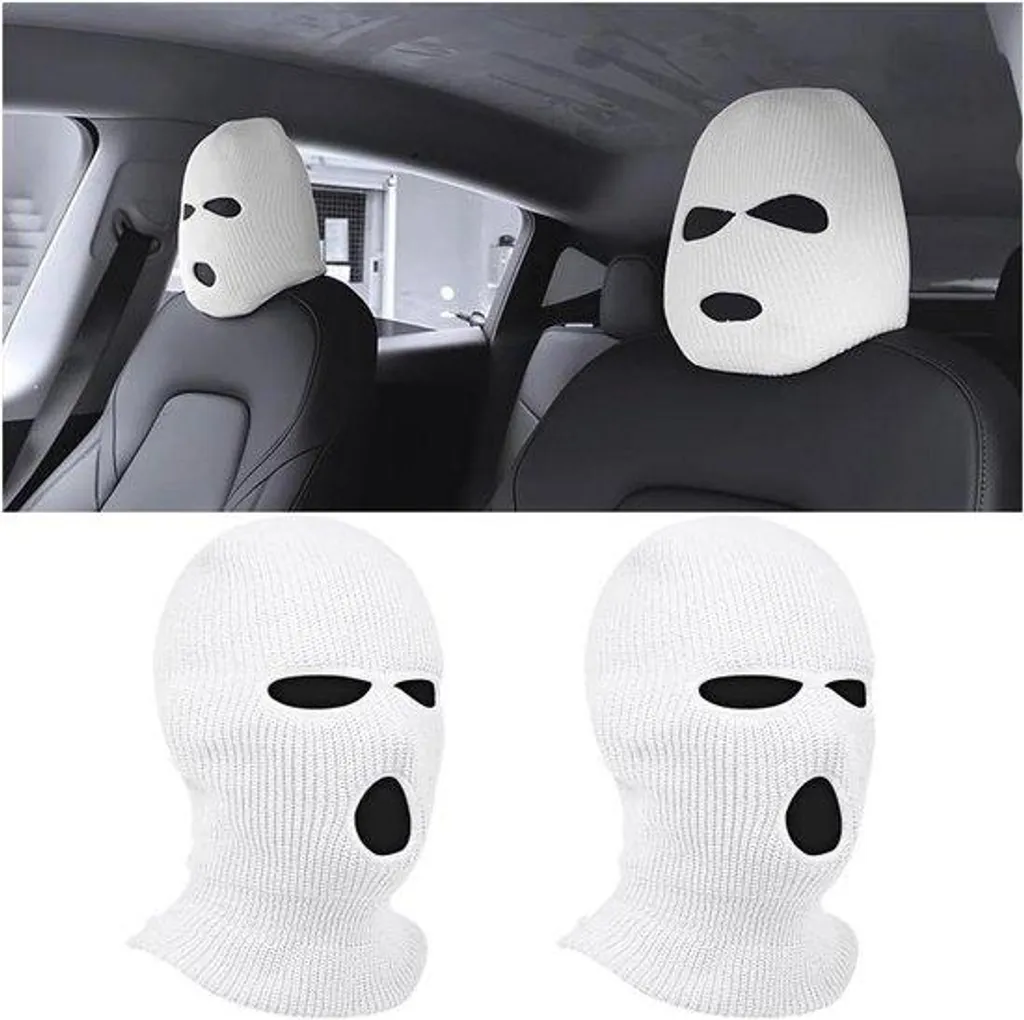 Paire de protège-appuie-tête universels en tissu blanc pour camping-car
