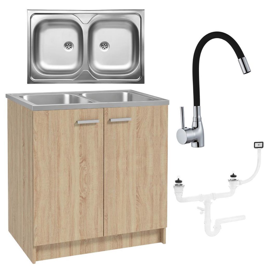 Stamar | Kuchyňská linka, Sonoma - dub - 80 cm - dřez - 2 Obrázek produktu 