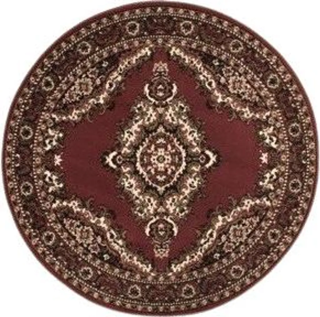Grand Tapis Brun Cercle 190cm TEHERAN T-102 - Texture Douce et Robuste