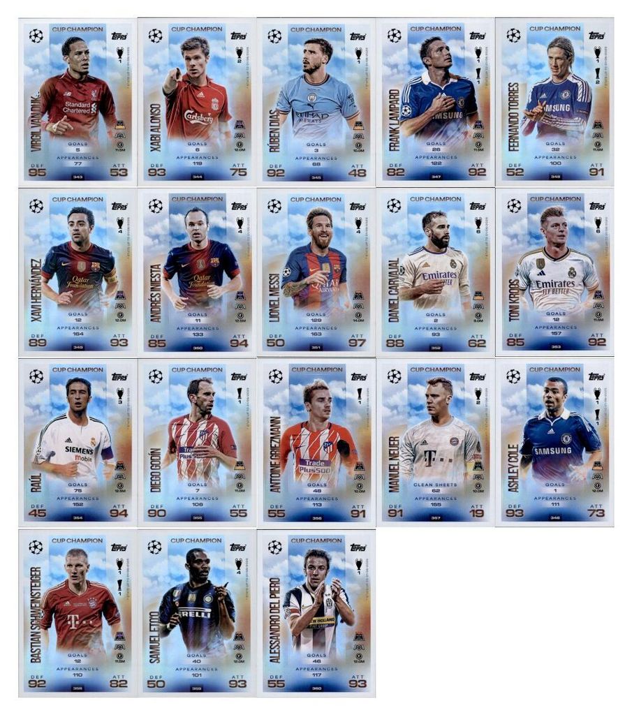 Topps - Match Attax Champions League 2025/26 - Trading Cards - Alle 18 Cup Champion Karten