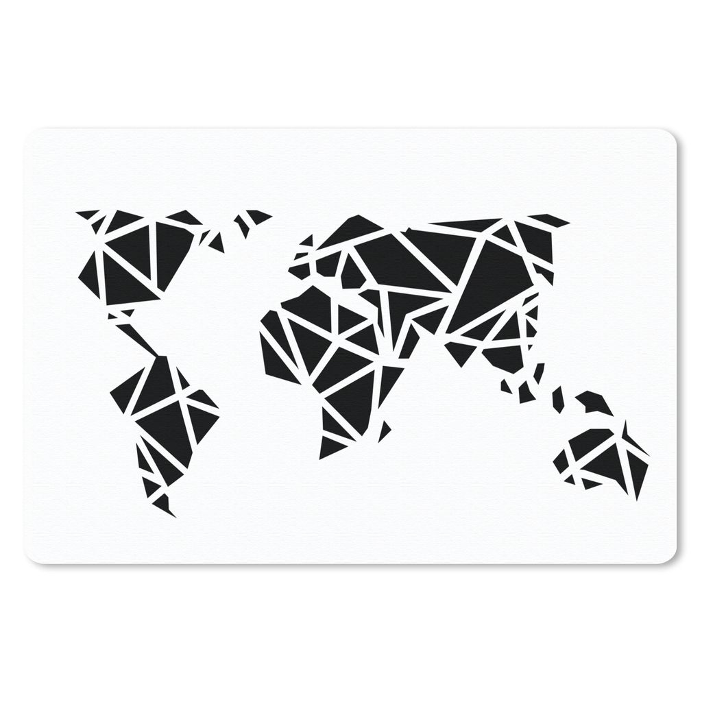 MuchoWow Mauspad Mousepad Weltkarte - Schwarz - Weiß - Abstrakt - Kind - Jungen - Mädchen 27x18 cm - Mousepads - Maus Mat - Pad - Mausunterlage...