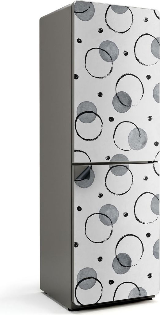 Abstrakte Kreise und Punkte – Magnetische Kühlschrank Abdeckung – Dekorfolie magnetisch Küche – Kühlschrank Magnet Deko – selbstklebende...