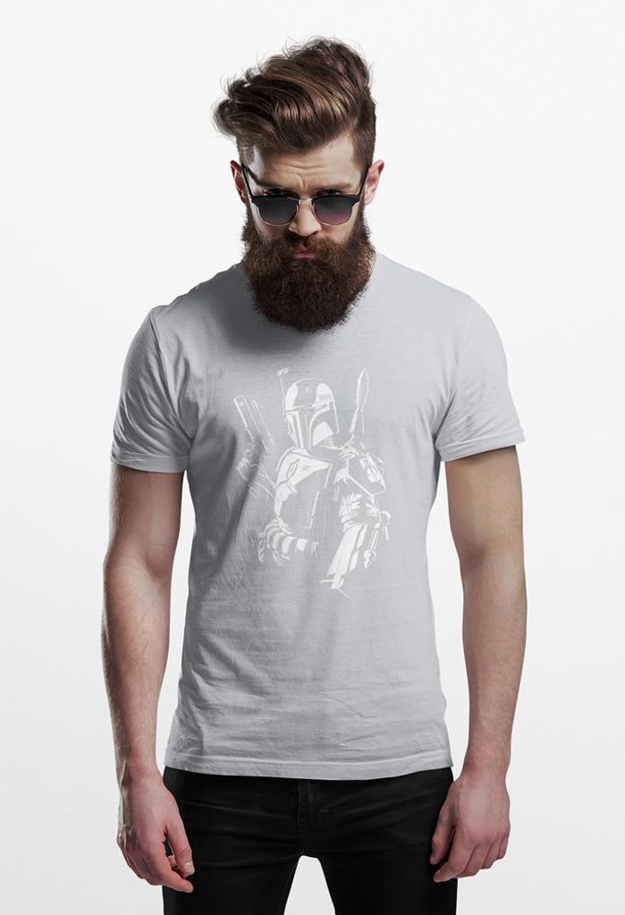 D&B 150 Uni Polo MO00103 Bobba Fett HellGrau-Größe L