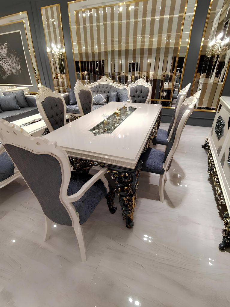 r Design 4x Stühle Edlem Samtbezug elegantem Stühle Design Produktbild 