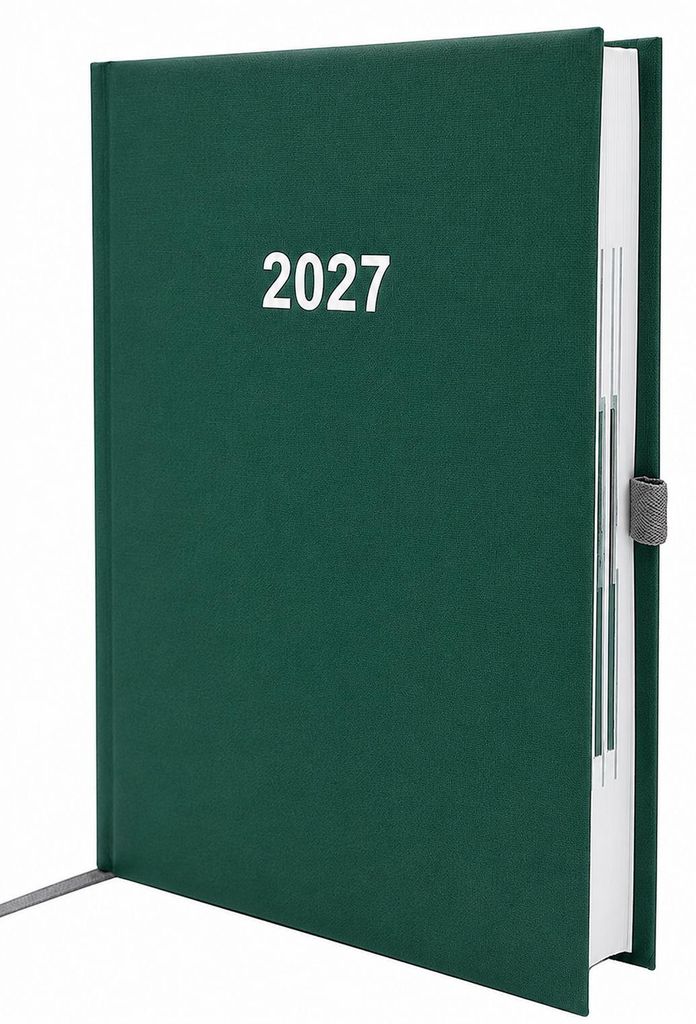 2027 ADINA Buchkalender Chefplaner A5 grün-metallic 1 Tag 1 Produktbild 