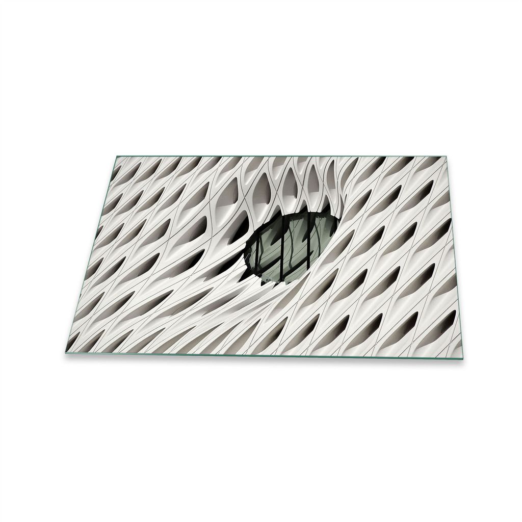 Herdabdeckplatte Glaskeramik 1 Teilig 80x52 Abstrakt Weiß Abdeckung Glas Spritzschutz