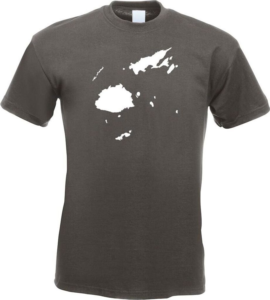 Kiwistar - T-Shirt - Graphit - Fidschi Umriss Kontur Herren Funshirt Bedruckt Design Sprüche Spruch Motive - mit Motiv Bedruckt - Funshirt Design ...