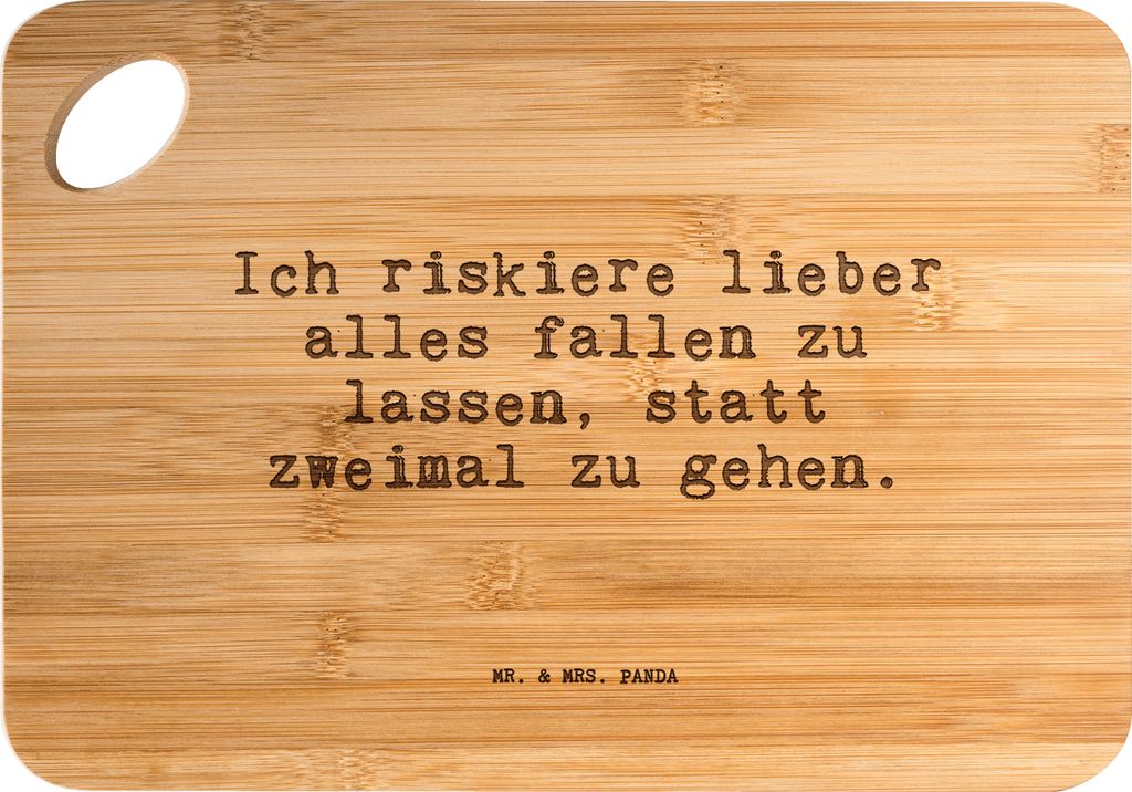 Mr. & Mrs. Panda vesperbrettchen Ich riskiere lieber alles... - Transparent - Geschenk, Freundin, Küchenbrett, holzschneidebrett, Geburtstagsgesch...