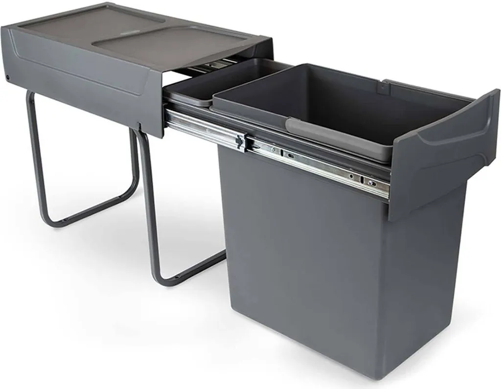 Poubelle de recyclage coulissante 20L sous évier pour tri de cuisine