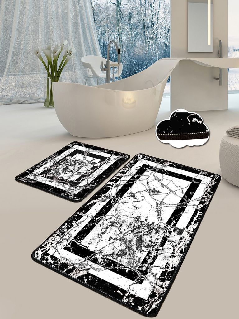 Mijolnir, Marble- CHL4377, čierna, Kúpeľňové rohože, 700 Obrázok produktu 