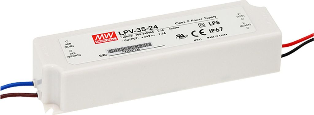 MEANWELL LPV-35-5 Installationsnetzteil 30W 5V DC