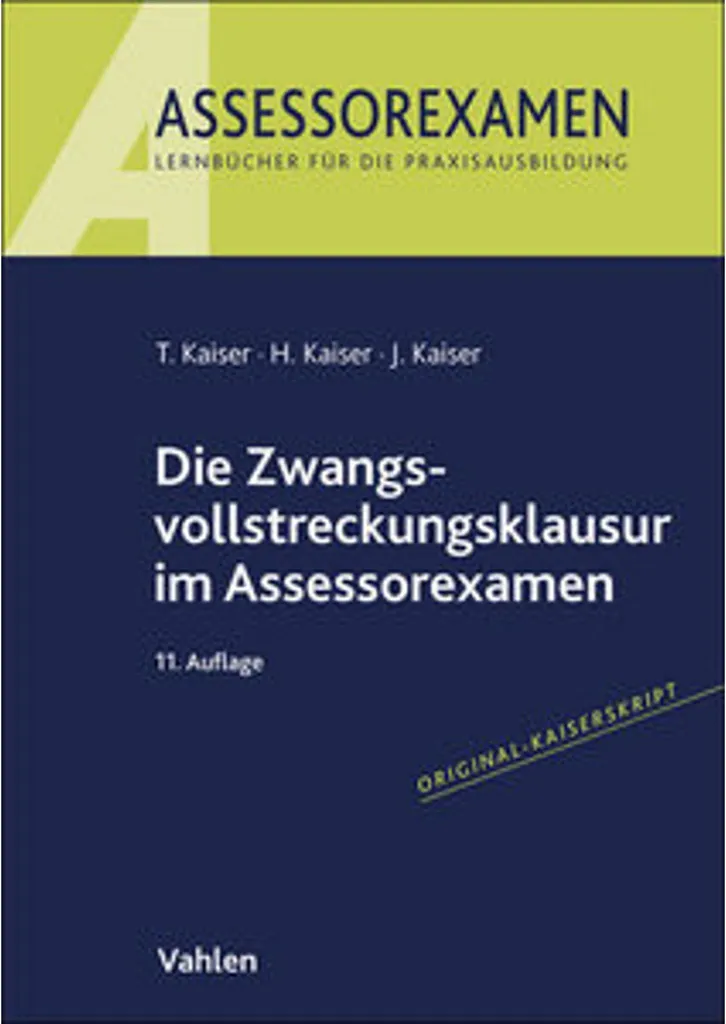 Livre Zwangsvollstreckungsklausur Assessorexamen - Méthode de Réussite