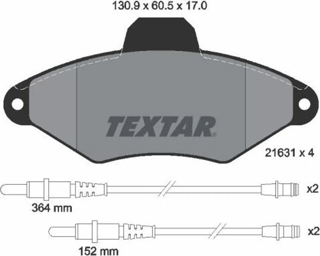Jeu de plaquettes de frein à disque Textar pour Citroën Xantia OE 425114