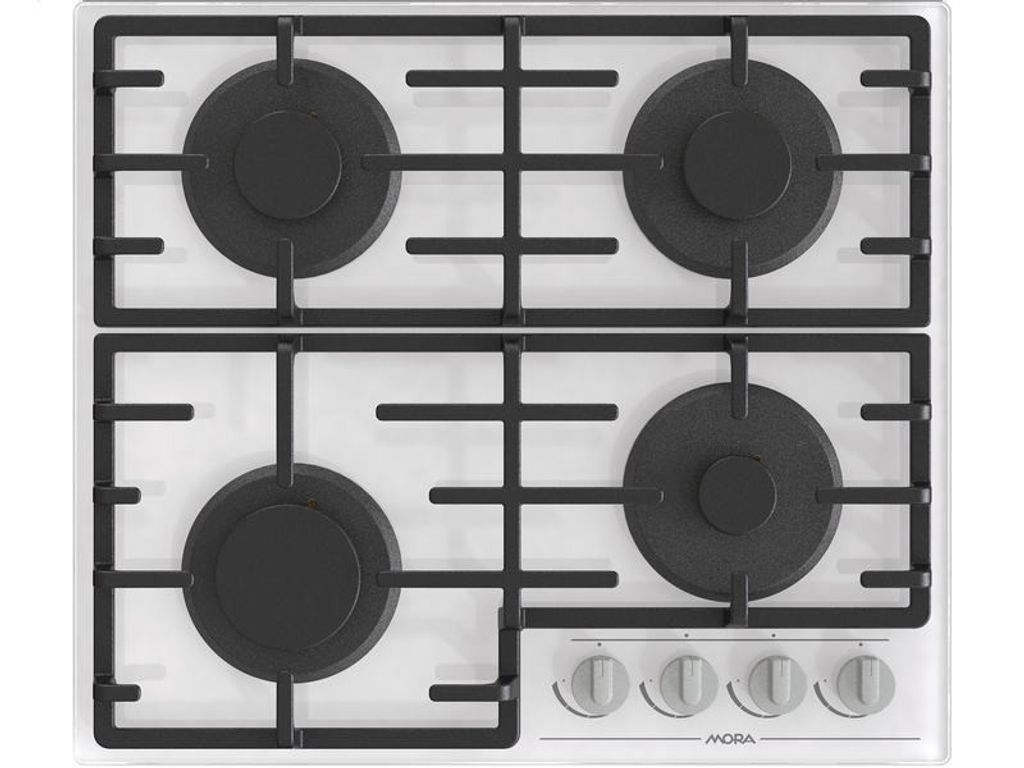 Mora VDP645GW7, Weiß, Integriert, 60 cm, Gaskochfeld, Glas, 4 Zone(n)