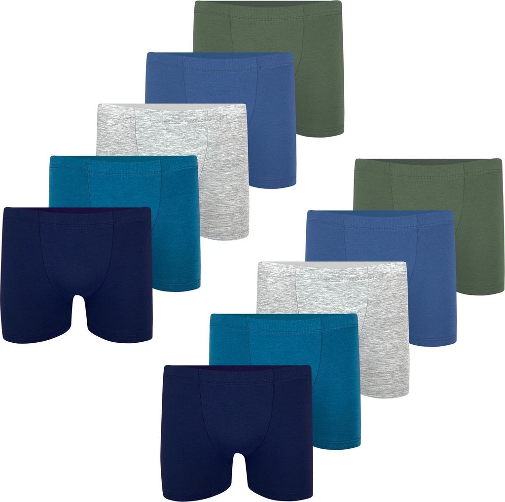 10er Pack Jungen Boxershorts - Basics- 128-134 (8-9 Jahre) Produktbild 