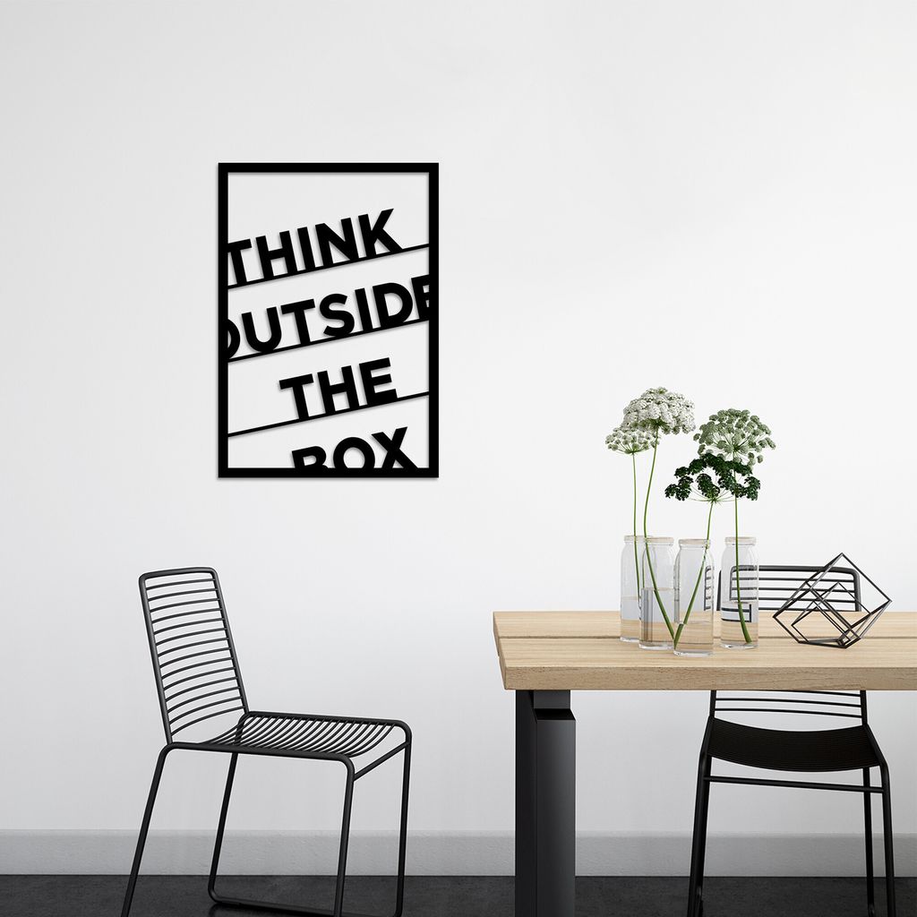 Wallity, Think- TNL1358, Schwarz, Sonstige Wohndekorationen, 50 x 70 cm, 100% Metall (Dicke: 1