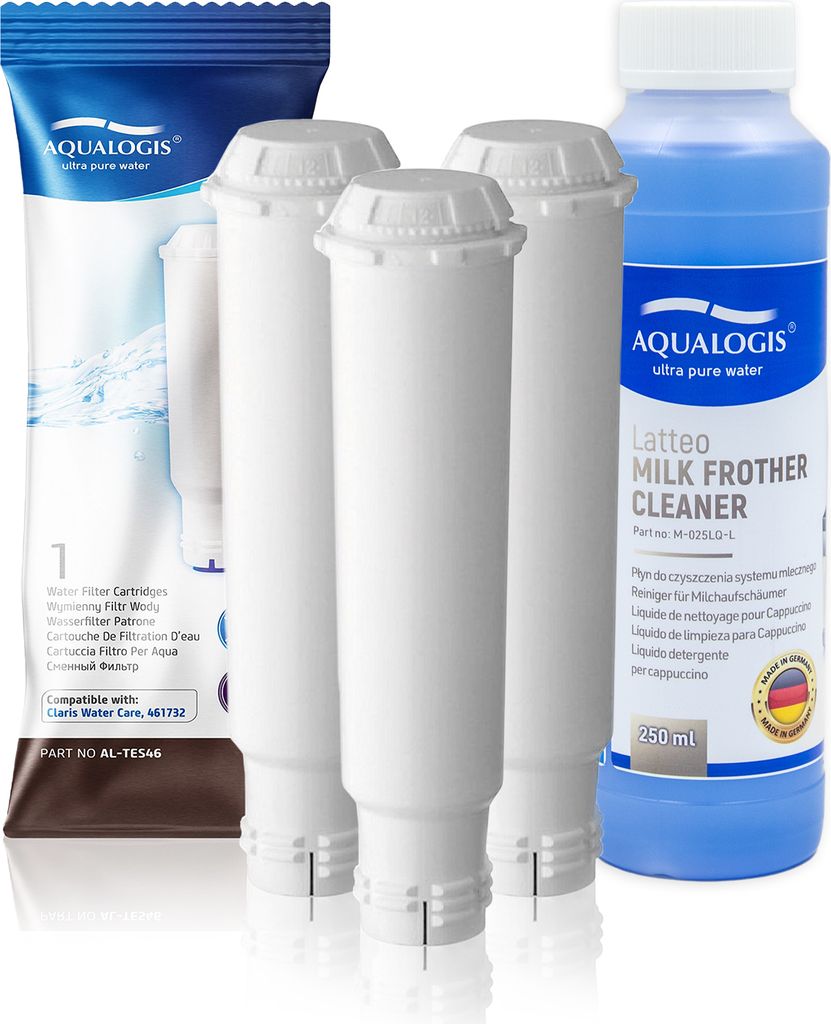 Kaffeemaschinen-Set - 3x Filter AL-TES46 für Krups, Nivona, Melitta + Entfettungsflüssigkeit 250 ml - Wasserfilter