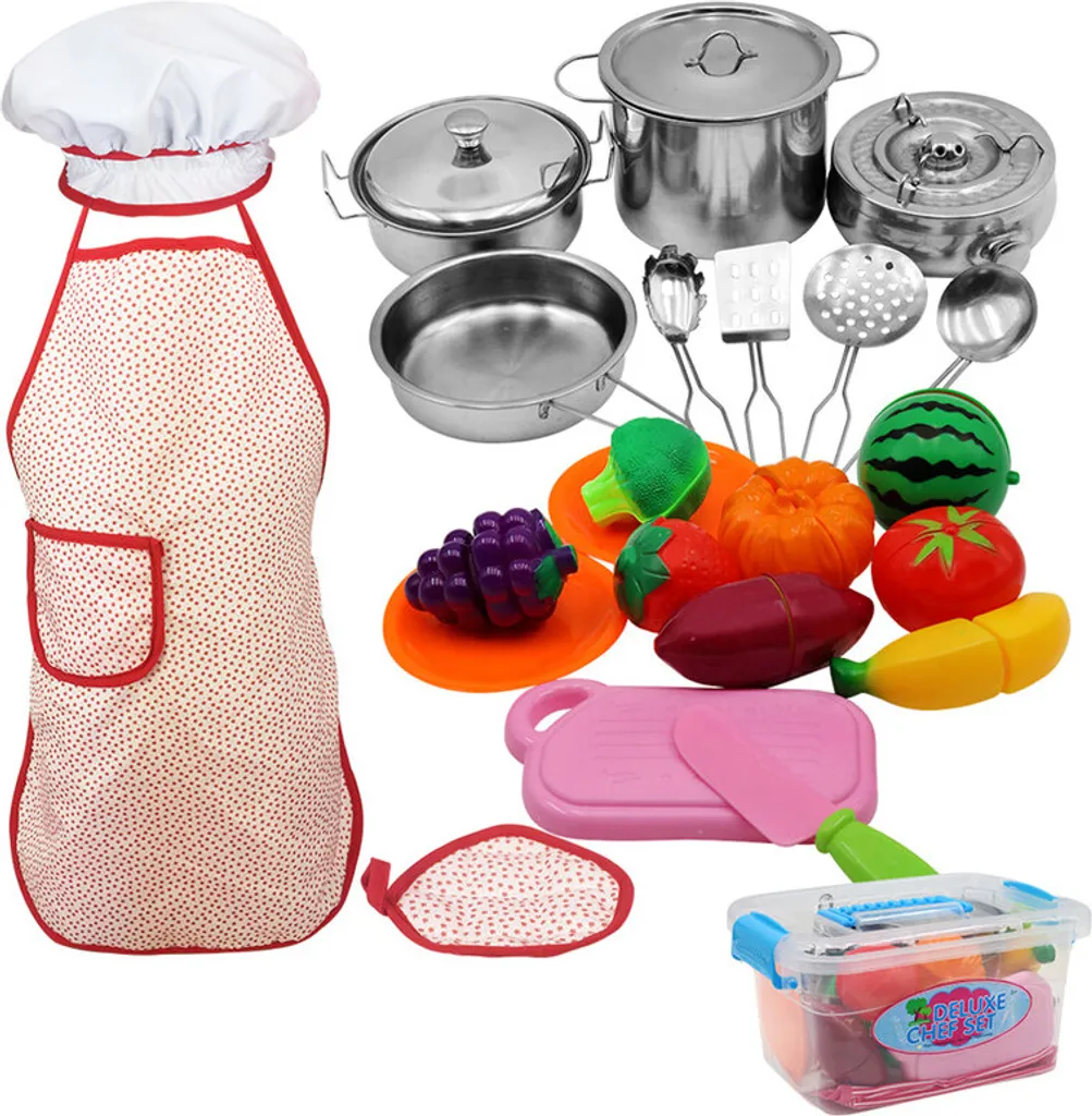 Coffret moules à pâtisserie enfants avec gants de four et tablier de chef