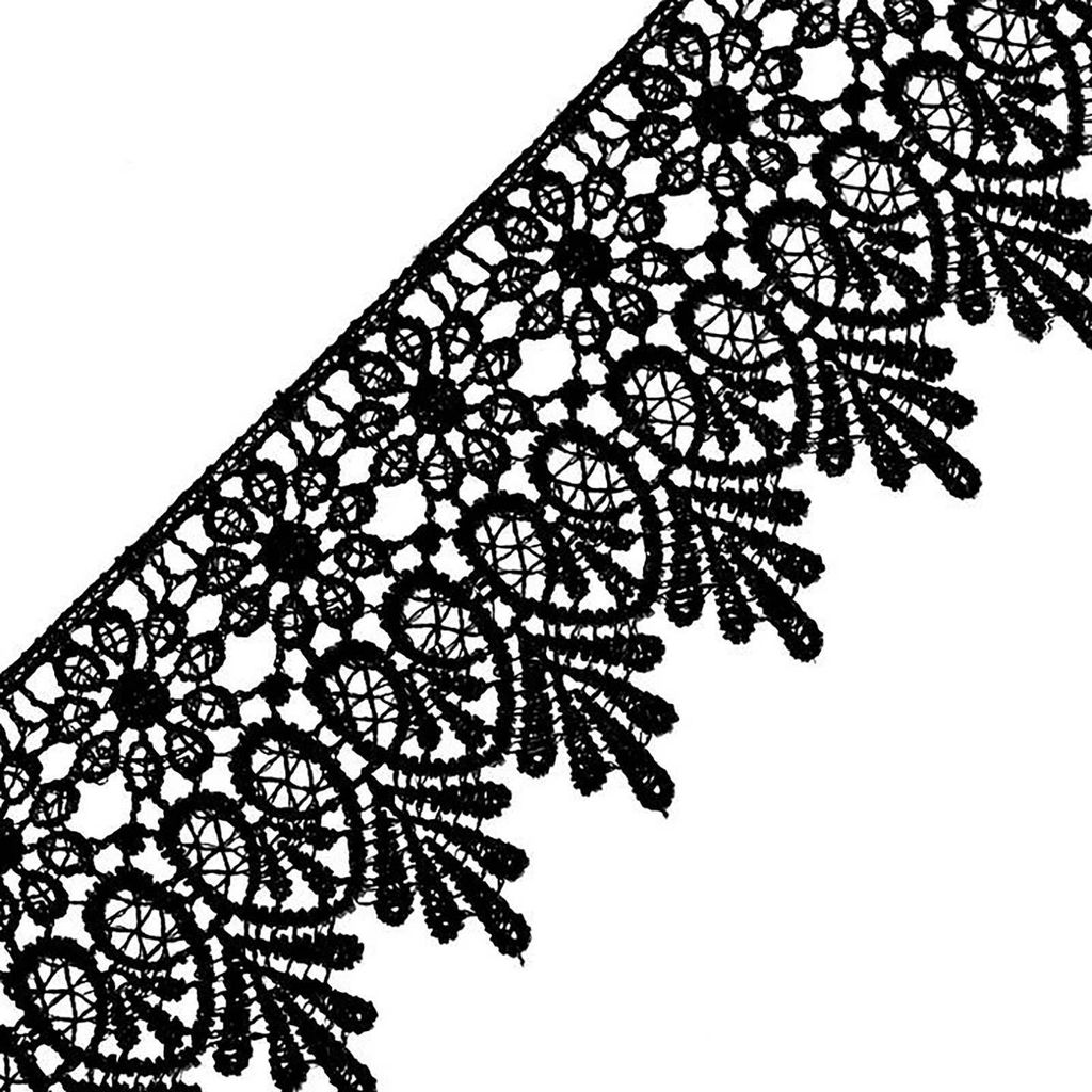 1m Meterware Ätzspitze Barock Spitzenborte Borte 70mm breit Farbwahl