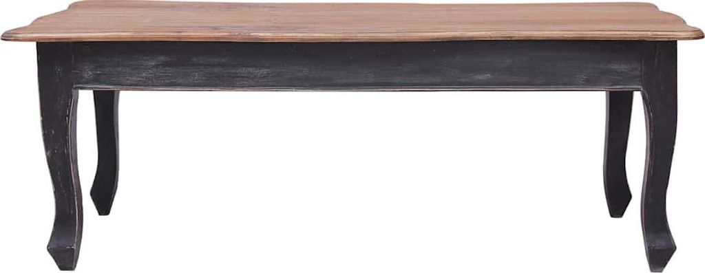 vidaXL Couchtisch Schwarz 120 x 60 x 45 cm Massivholz Mahagoni