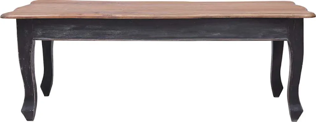 Table basse noire en bois massif d'acajou robuste 120 cm design vidaXL