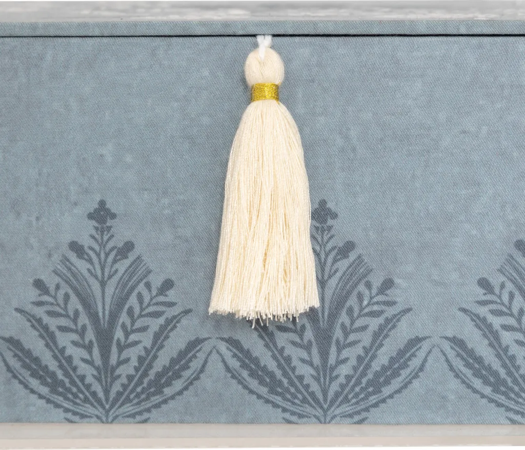 Boîte de rangement couture céramique bleu motif sauvage 30x18,5 cm - 5