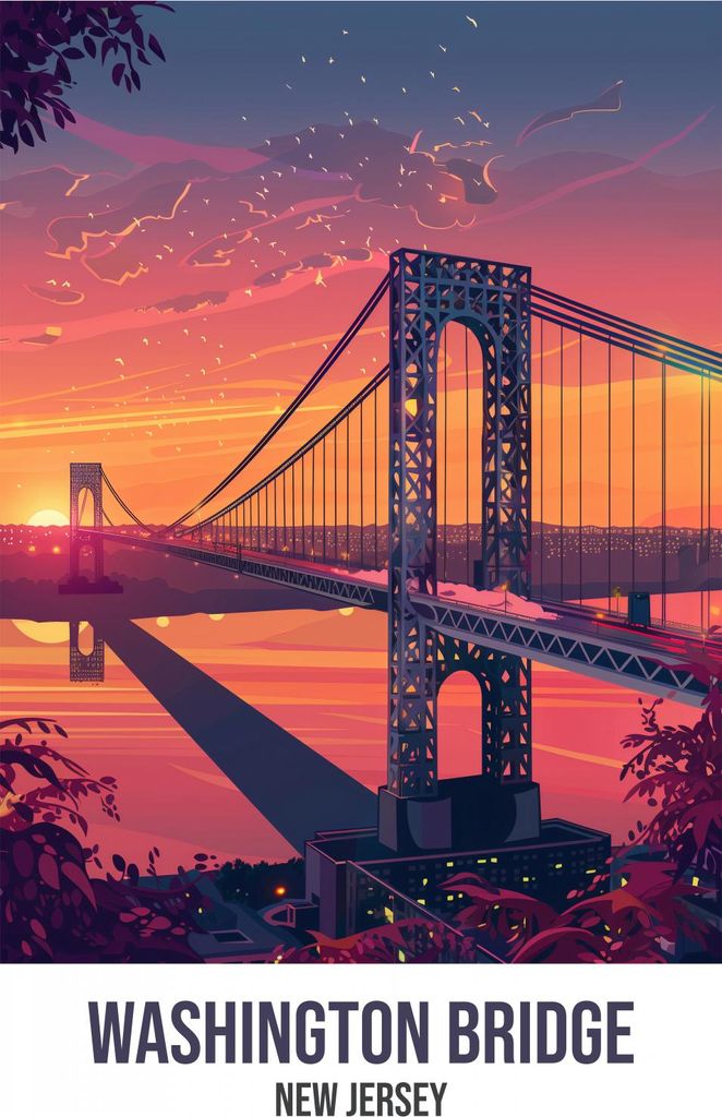 Plakat 70x100cm Washington Bridge, New Jersey