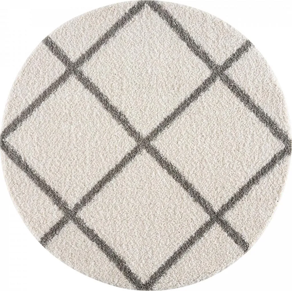 Tapis hirsute à poils longs SG MADRAG motif scandinave gris 160x230 cm
