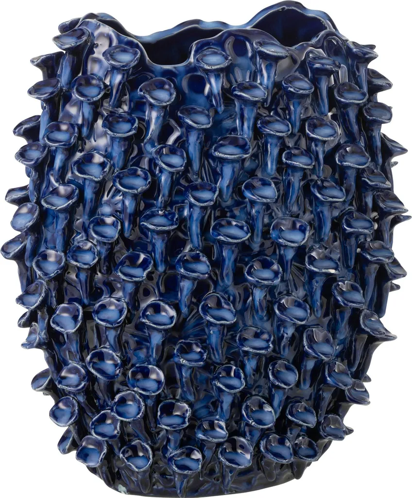 Vase bleu pour décoration de table J-Line Yari petit modèle design