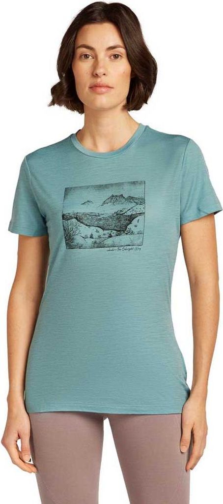 Icebreaker Merino 150 Tech Lite Terrain Kurzarm-t-shirt Blau L Frau Blau L