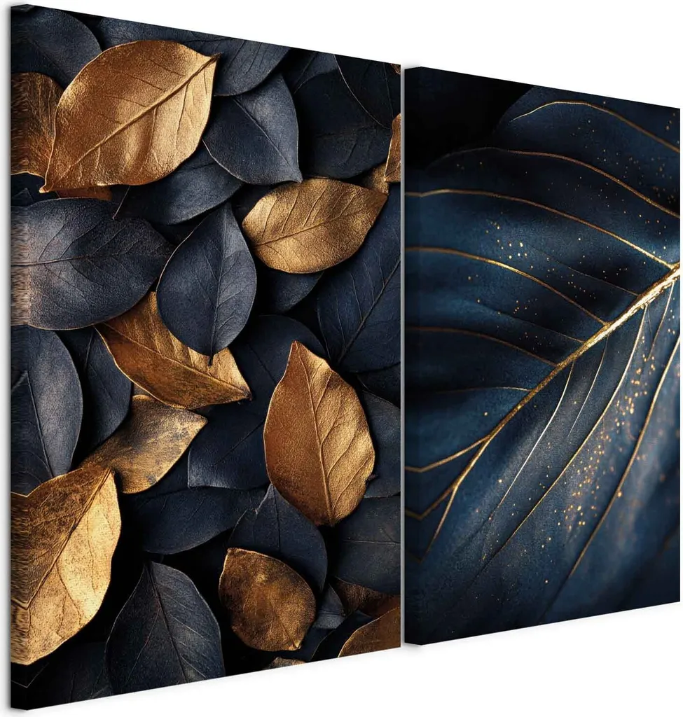murando - Handart Immagini Set Natura Immagine Arte Stampa 80x60cm 2 Pezzi 40x60cm ciascuno Collage 2er Pile con Gel Acrilico Rivestito Parete Arte Tela Immagini Decorazione - Colore scuro Art Deco b-C-10461-b-a