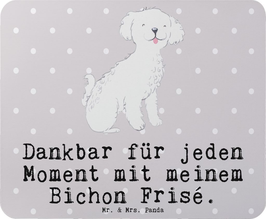 Mr. & Mrs. Panda Mousepad Bichon Frisé Moment - Grau Pastell - Geschenk, Mouse Pad, laptop, mousematte, Mauspad, mausteppich