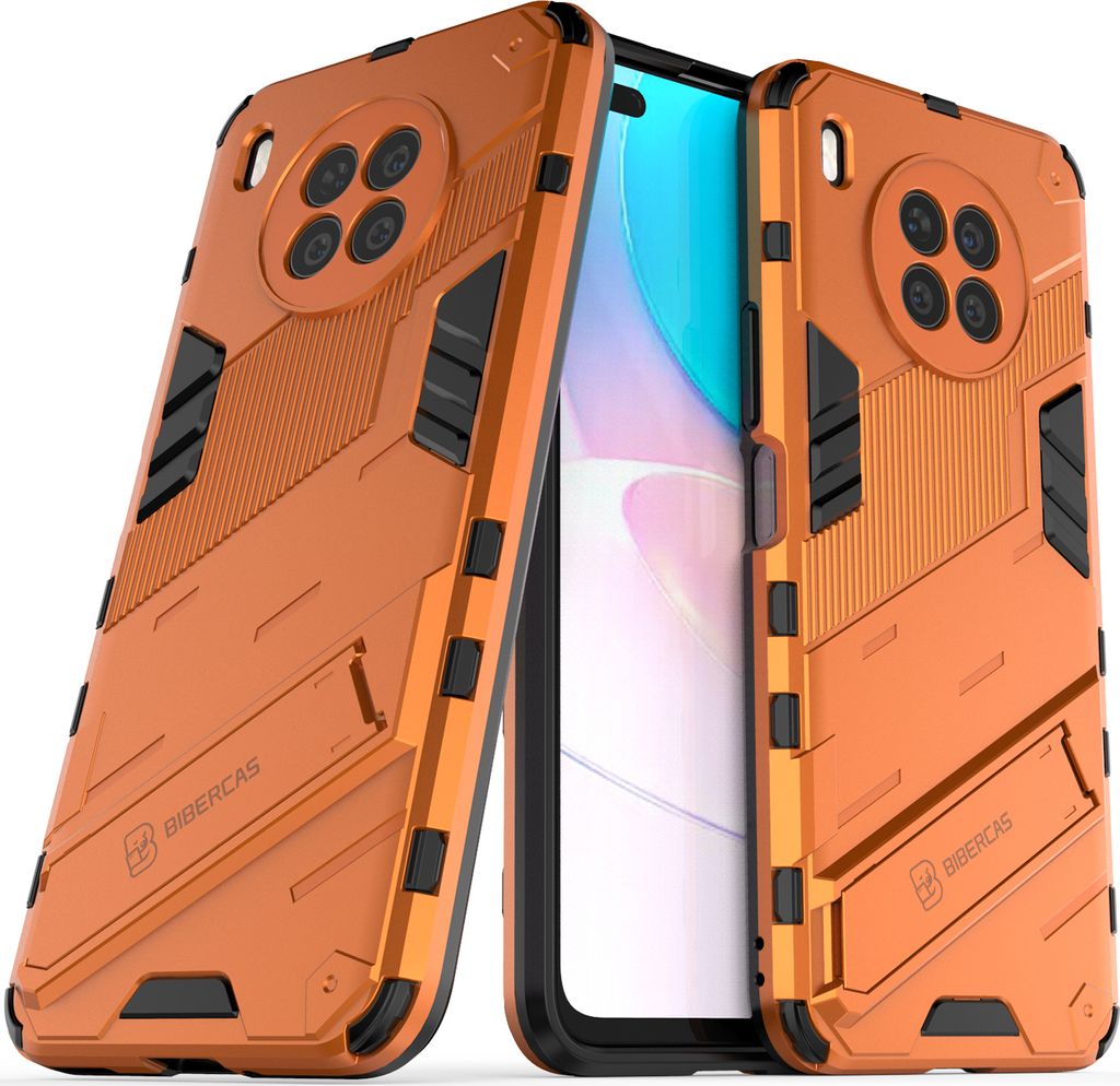 Armor Hülle für Huawei Nova 8i, Hybrid PC TPU Bumper Stoßfestes Schutzhülle mit Standfunktion Weiß