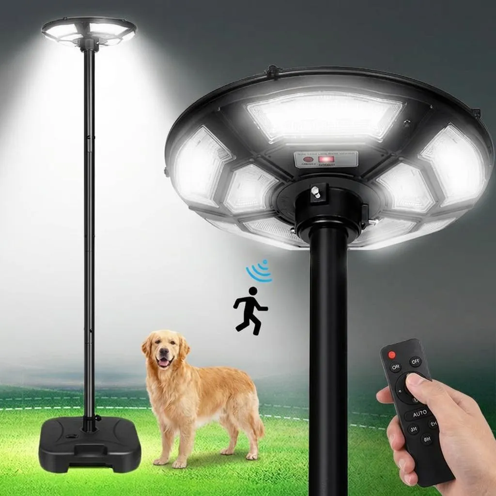 Lampione Solare 210cm 750 LED: Finalmente Luce Vera in Giardino!