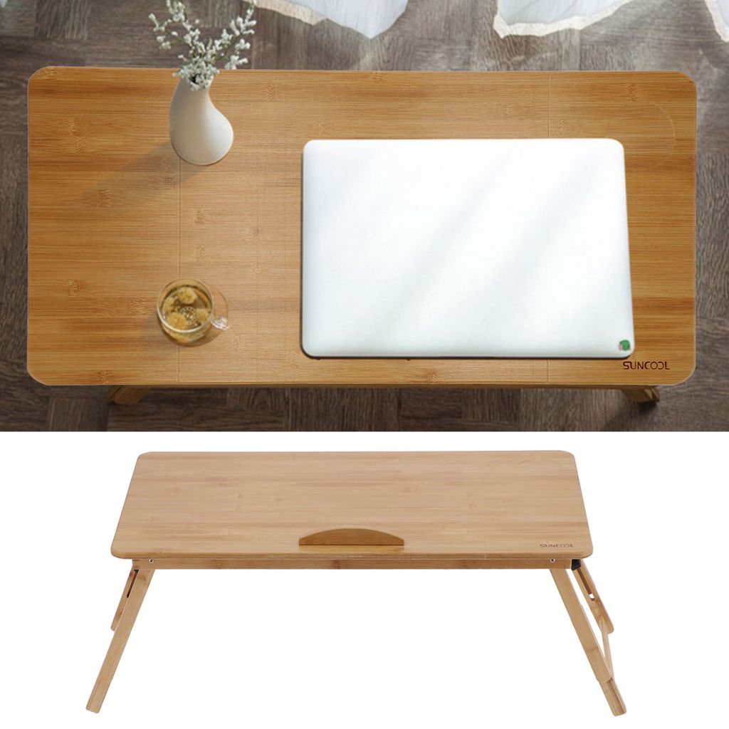 Laptoptisch Bambus Knietisch Notebooktisch Bett Laptophalter Betttisch braun 