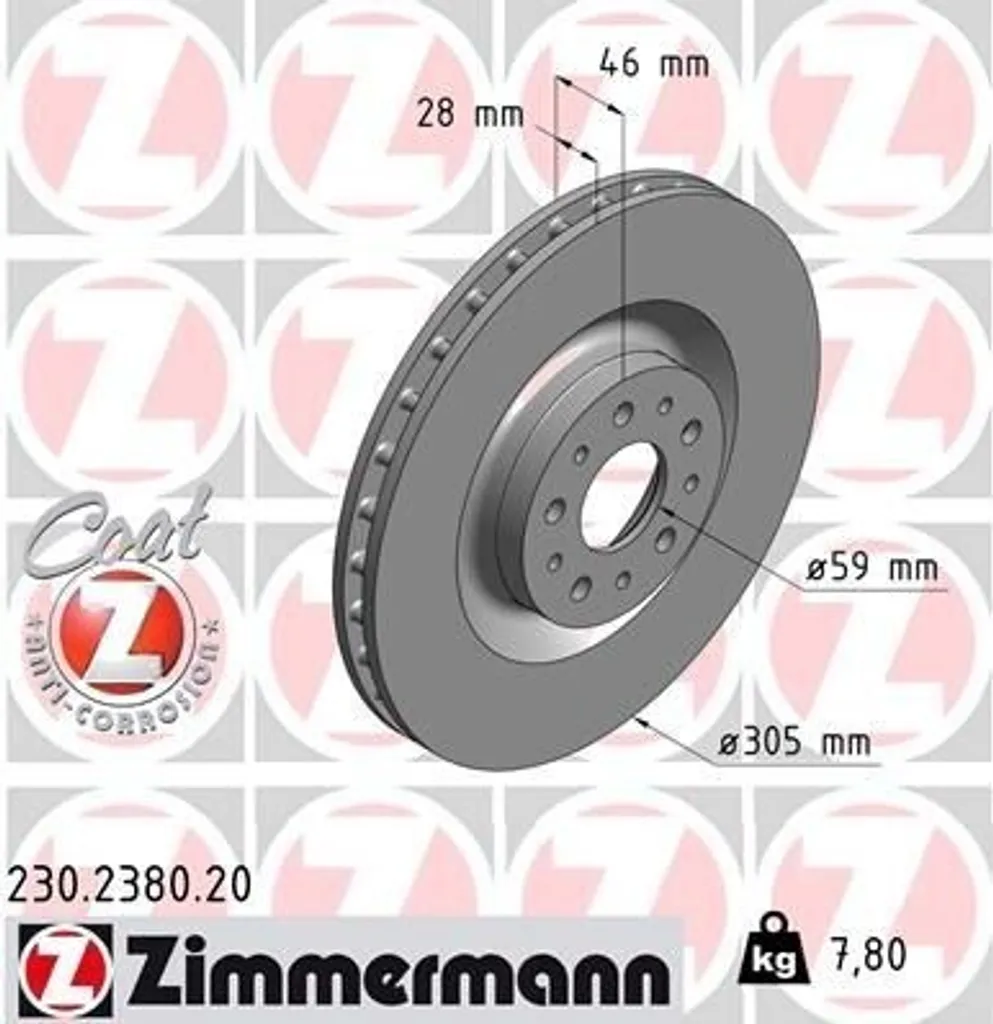Disque de frein Zimmermann 230.2380.20 : stop aux sifflements et usure