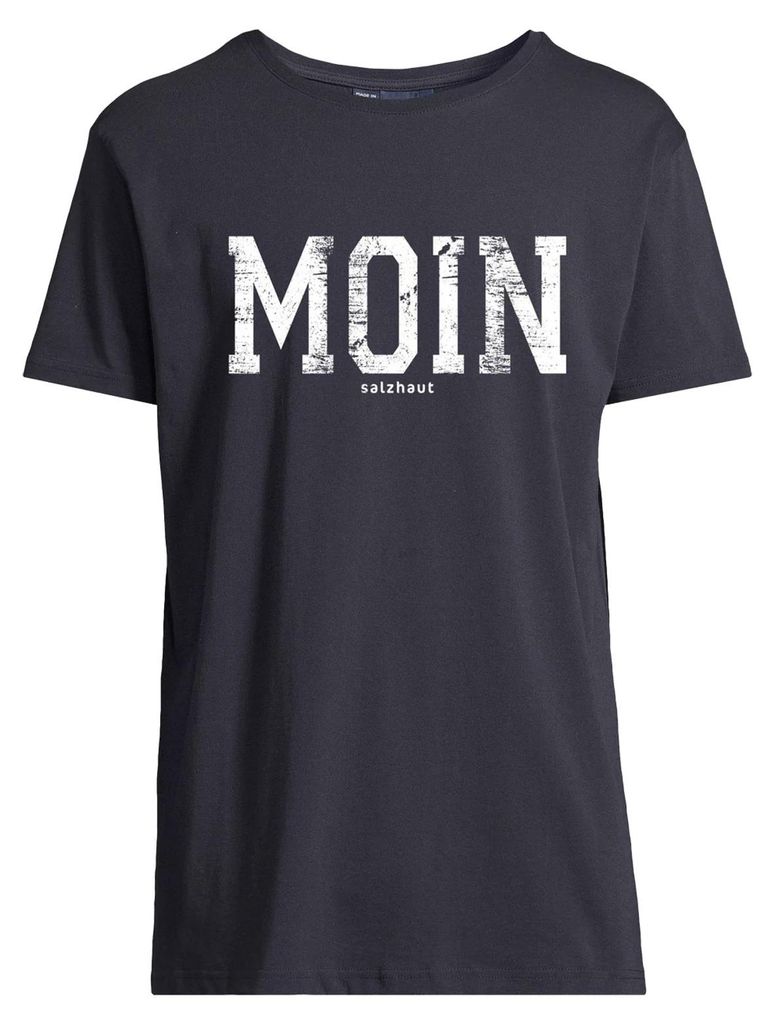 Salzhaut Herren T-Shirt Diek mit Moin-Print - Kurzarm-Shirt aus Baumwolle