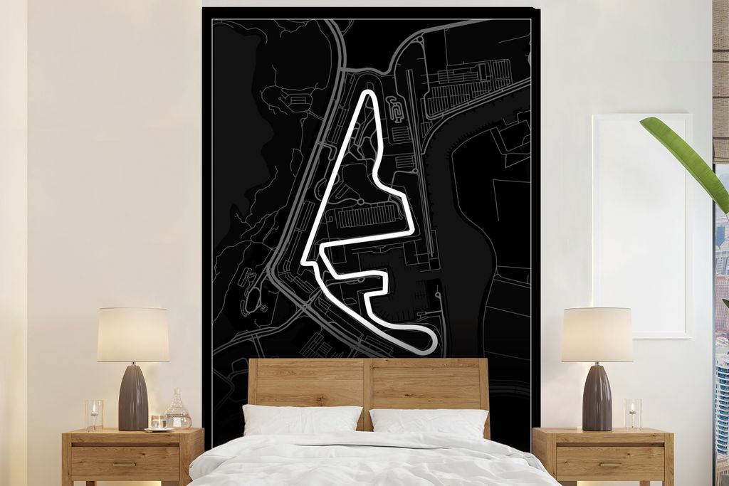 MuchoWow Fototapete für Wohnzimmer oder Schlafzimmer Wandtapete Vinyl Motivtapete Rennstrecke - Yas Marina Circuit - Rennstrecke - F1 - Abu Dhab...