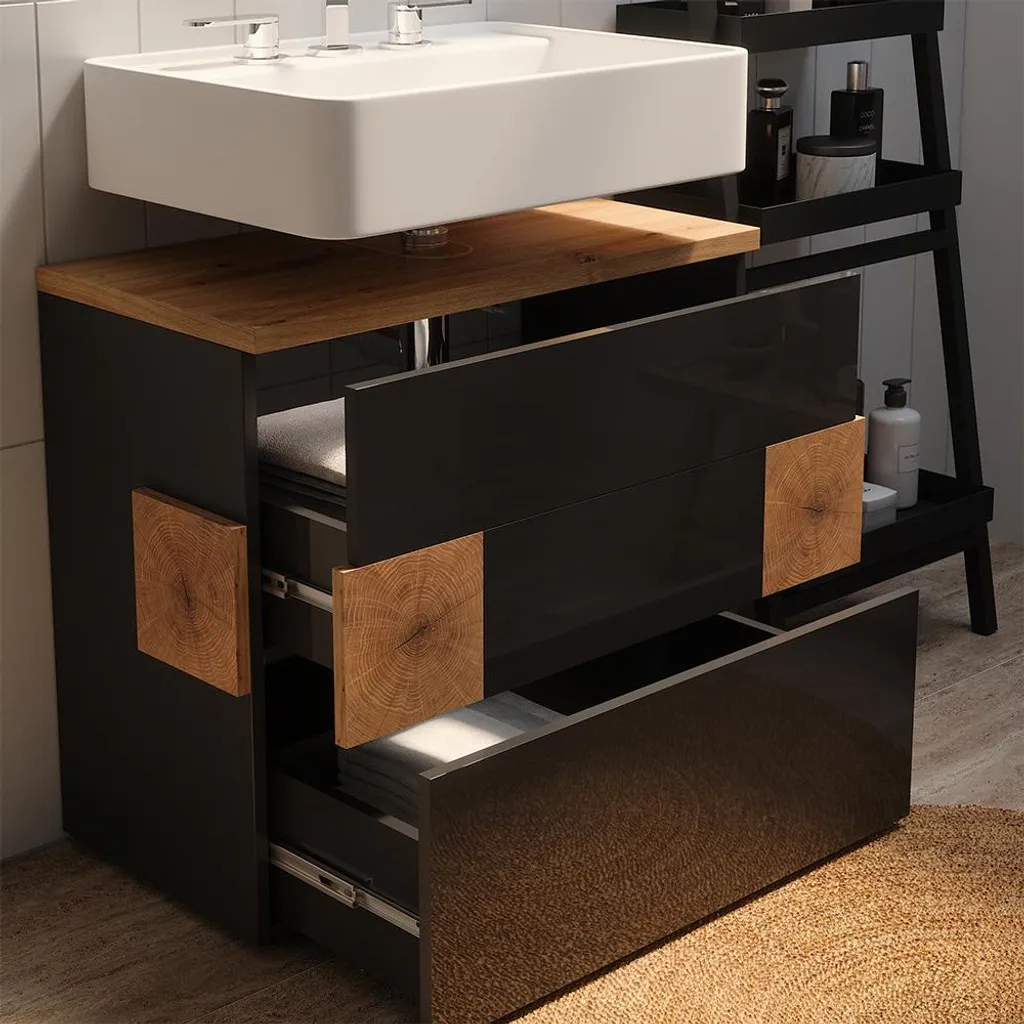 Offerta Mobile Sottolavabo Bagno Vicco Eden 70cm 2 Cassetti Rovere