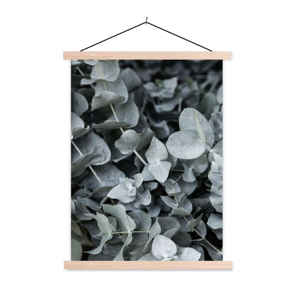MuchoWow Textilposter Natur - Pflanzen - Eukalyptus - Blätter 40x53 cm mit holzfarbenen Rahmen - Schlafzimmer