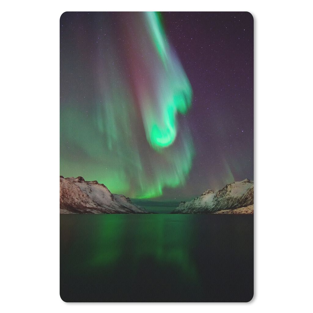 MuchoWow Mauspad Mousepad Nordlichter - Berge - Norwegen 40x60 cm - Mousepads - Maus Mat - Pad - Mausunterlage - Schreibtisch Accesoire